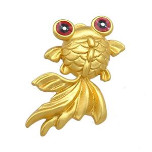 Copper Fish Charms Pendant Unfade 18K Gold Plated, approx 16-22mm