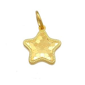 Copper Star Pendant Unfade 18K Gold Plated, approx 13mm