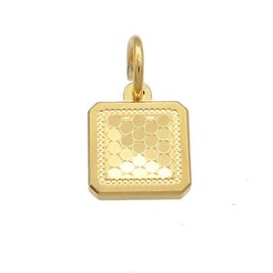 Copper Square Pendant Unfade 18K Gold Plated, approx 10mm