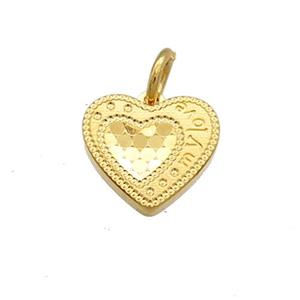 Copper Heart Pendant Mylove Unfade 18K Gold Plated, approx 12mm