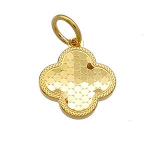 Copper Clover Pendant Unfade 18K Gold Plated, approx 14mm