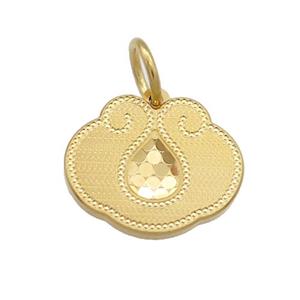 Copper Talisman Pendant Unfade 18K Gold Plated, approx 14-16.5mm