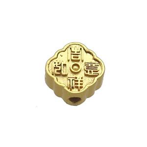 Copper Talisman Beads Gold Plated, approx 10mm