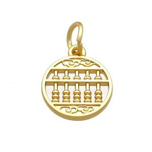 Copper Abacus Pendant Gold Plated, approx 12.5mm