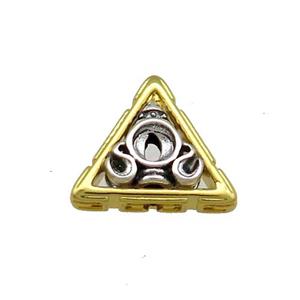 Tibetan Style Triangle Beads Antique Silver Gold, approx 15mm