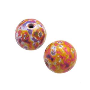 Wood Beads Multicolor Painted Smooth Round, approx 11mm dia
