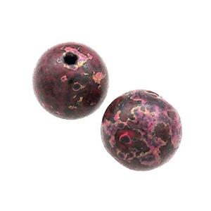 Wood Beads DarkRed Painted Smooth Round, approx 12-13mm dia