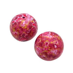Wood Beads Red Painted Smooth Round, approx 14-16mm dia