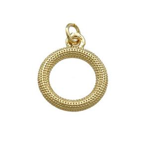 Copper Circle Pendant 18K Gold Plated, approx 11mm