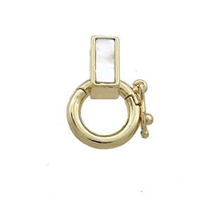 Copper Bail Pave Shell 18K Gold, approx 8mm, 9mm, 3mm hole