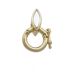 Copper Bail Pave Shell Eye 18K Gold, approx 8mm, 9mm, 3mm hole
