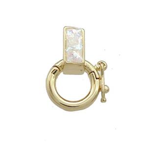 Copper Bail Pave White Fire Opal 18K Gold, approx 7mm, 9mm, 3mm hole