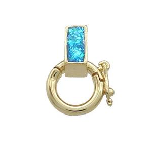 Copper Bail Pave Blue Fire Opal 18K Gold, approx 7mm, 9mm, 3mm hole