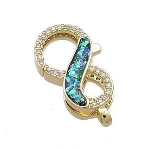 Copper Lobster Clasp Pave Fire Opal Zircon 18K Gold, approx 13.5-23mm