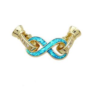 Copper Clasp Pave Fire Opal Zircon Infinity 18K Gold, approx 10-20mm, 7-14mm