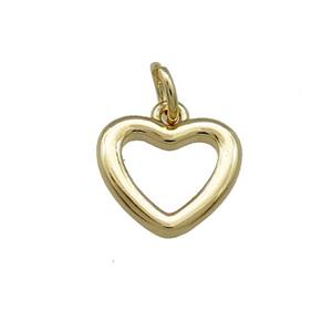 Copper Heart Pendant Gold Plated, approx 11mm
