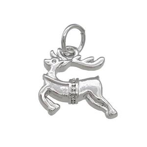 Copper Reindeer Charms Pendant Christmas Platinum Plated, approx 10-11mm