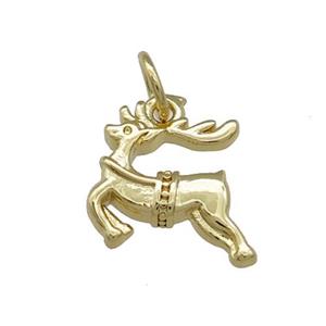 Copper Reindeer Charms Pendant Christmas Gold Plated, approx 10-11mm