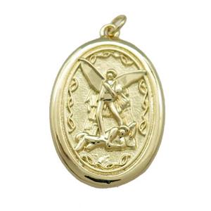 Copper Fairy Pendant Charms Oval Gold Plated, approx 20-28mm