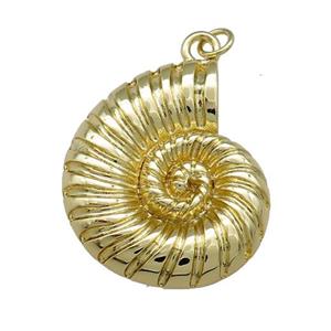 Copper Ammonite Charms Pendant Shell Gold Plated, approx 25-30mm