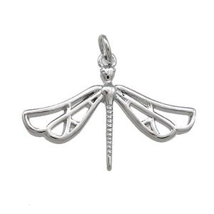 Copper Dragonfly Pendant Platinum Plated, approx 17-27mm