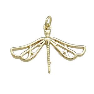 Copper Dragonfly Pendant Gold Plated, approx 17-27mm