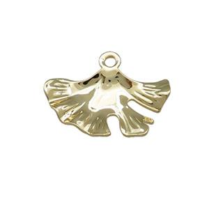 Copper Maple Leaf Pendant Hammered Gold Plated, approx 14-21mm