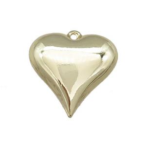 Copper Heart Pendant Gold Plated, approx 18-20mm