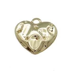 Copper Heart Pendant Hammered Gold Plated, approx 20mm
