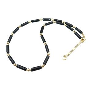 Black Onyx Agate Necklace, approx 4-13mm, 40-45cm length