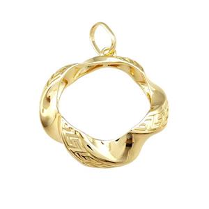 Copper Circle Pendant 18K Gold Plated, approx 40mm