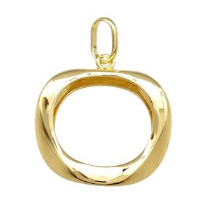 Copper Circle Pendant 18K Gold Plated, approx 35mm