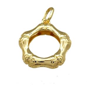 Copper Hexagon Pendant 18K Gold Plated, approx 32mm
