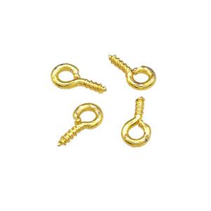 Copper Eye Screw Bails Pin Gold Plated, approx 4x8mm