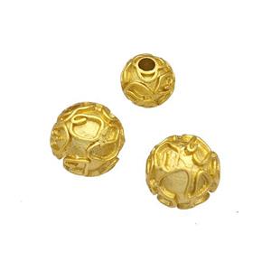 Copper Round Beads Gold Plated, approx 6mm
