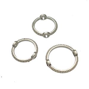 Zinc Ring Beads Circle Platinum Plated, approx 9mm dia