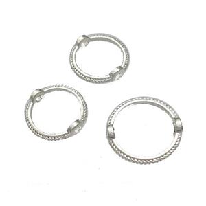 Zinc Ring Beads Circle Silver Plated, approx 6mm dia