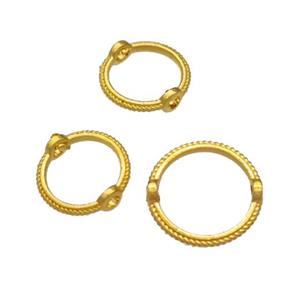 Zinc Ring Beads Circle Gold Plated, approx 6mm dia