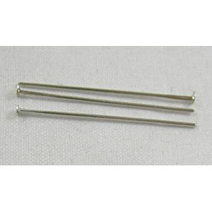 Iron T-Pins Platinum Plated, approx 50mm