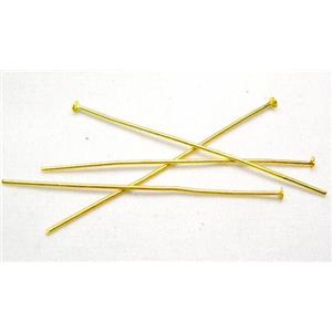 Iron T-Head-Pins Gold PLated, approx 50mm