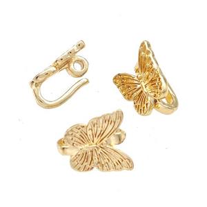 Copper Bails Butterfly KC Gold Plated, approx 10mm