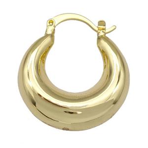 Copper Latchback Earrings Hollow 18K Gold Plated, approx 30mm