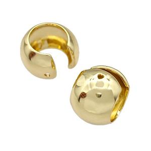 Copper Clip Earrings Hollow Gold Plated, approx 14-20mm