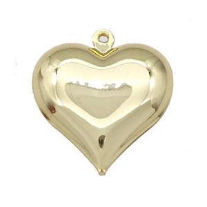 Copper Heart Pendant Hollow Gold Plated, approx 22mm