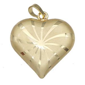 Copper Heart Pendant Hollow Gold Plated, approx 30mm