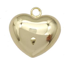 Copper Heart Pendant Hollow Gold Plated, approx 25mm