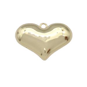 Copper Heart Pendant Hollow Gold Plated, approx 25-38mm