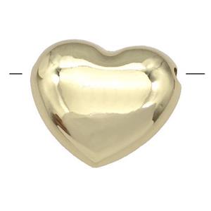 Copper Heart Beads Hollow Gold Plated, approx 40mm