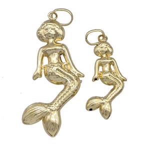 Copper Mermaid Charms Pendant Gold Plated, approx 20-40mm