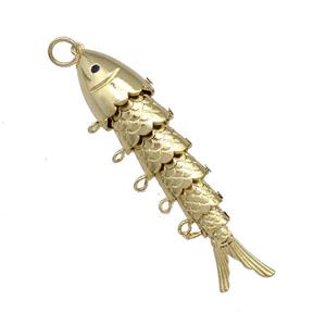Copper Fish Pendant Gold Plated, approx 13-60mm